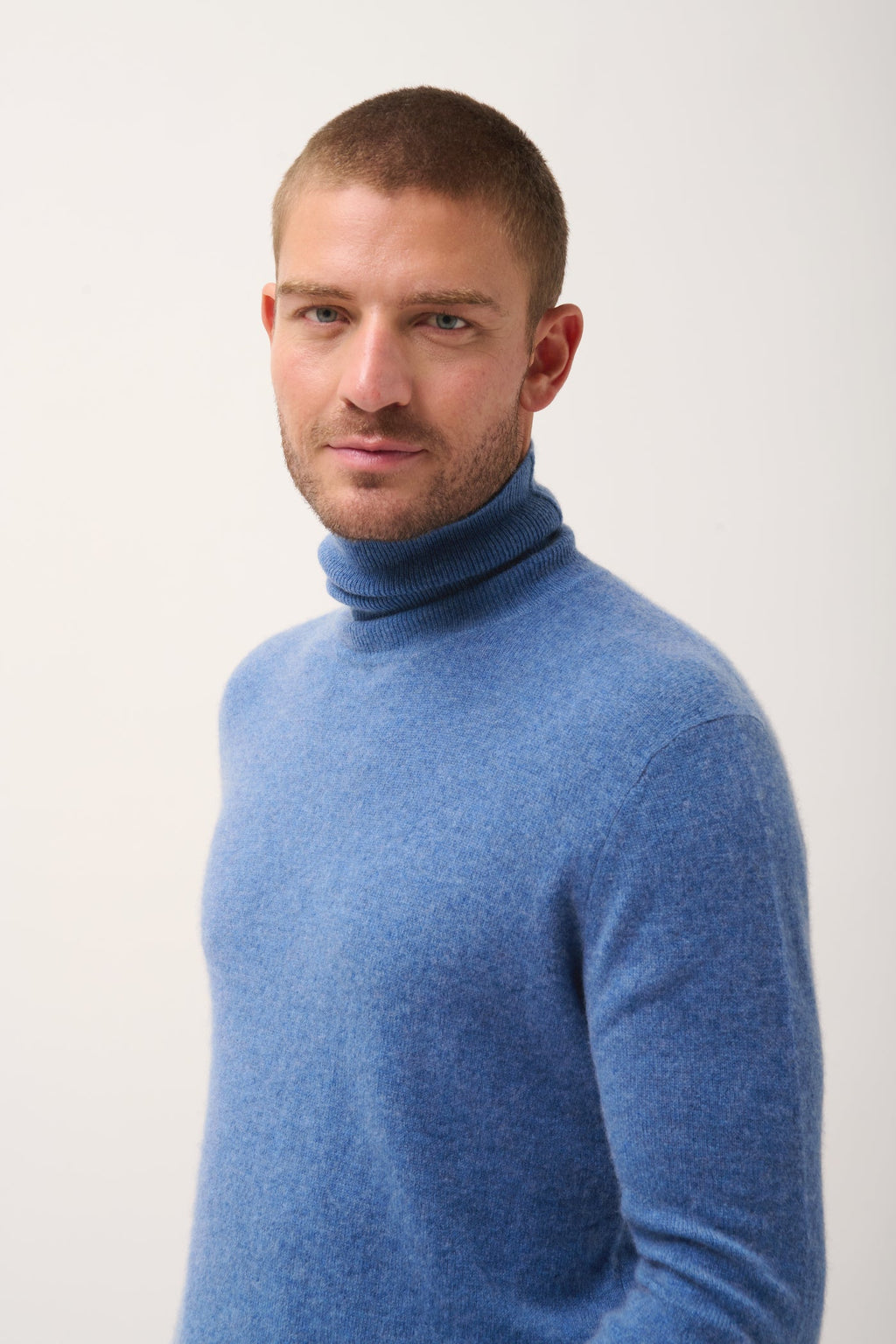 Pull Col Roulé - Connor - Bleu Denim
