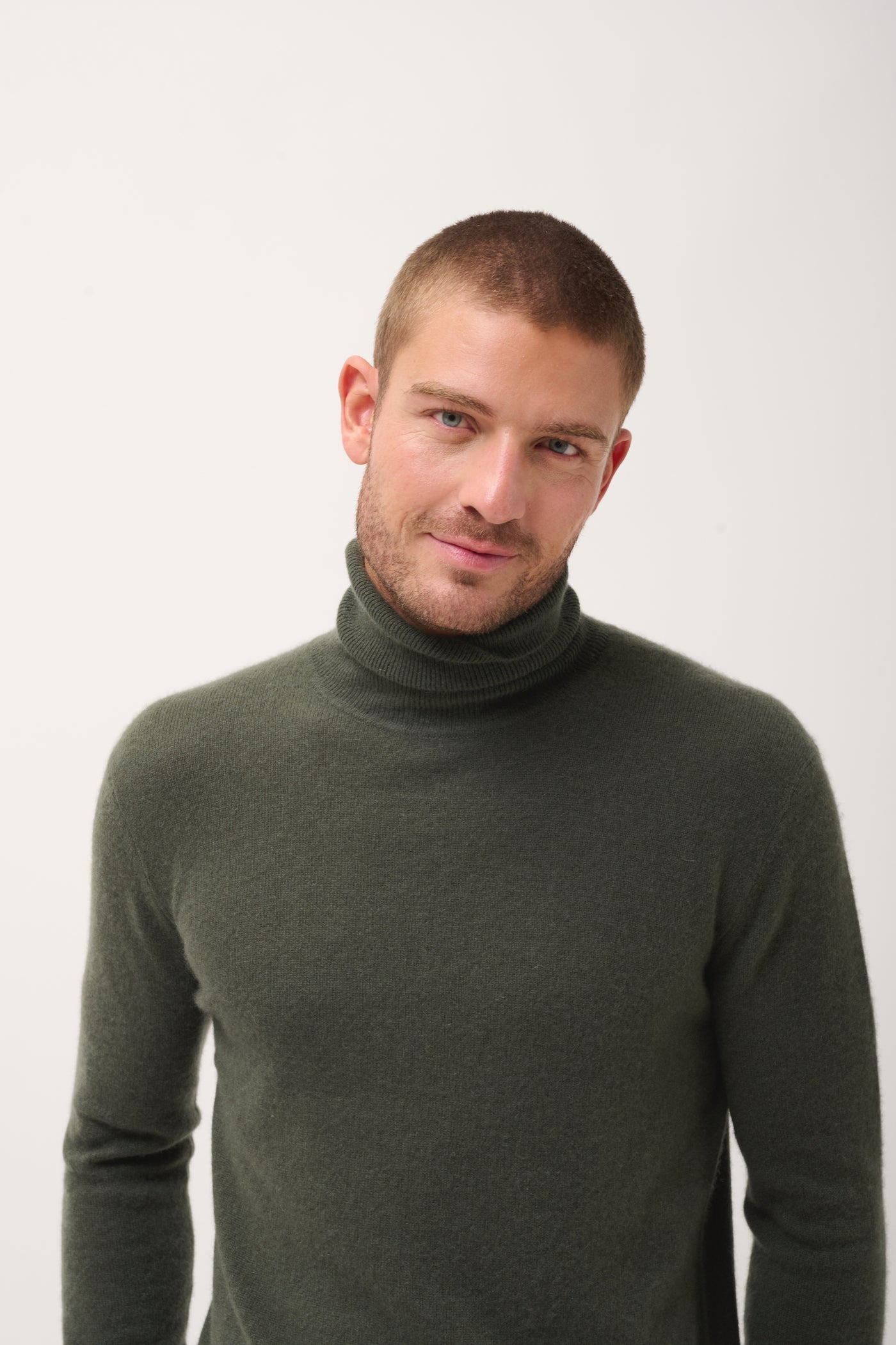 Roll Neck Jumper - Connor - Khaki