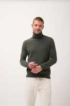 Roll Neck Jumper - Connor - Khaki