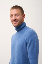 Pull Col Roulé 4 Fils - Sacha - Bleu Denim