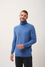 Pull Col Roulé 4 Fils - Sacha - Bleu Denim