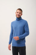 Pull Col Roulé 4 Fils - Sacha - Bleu Denim