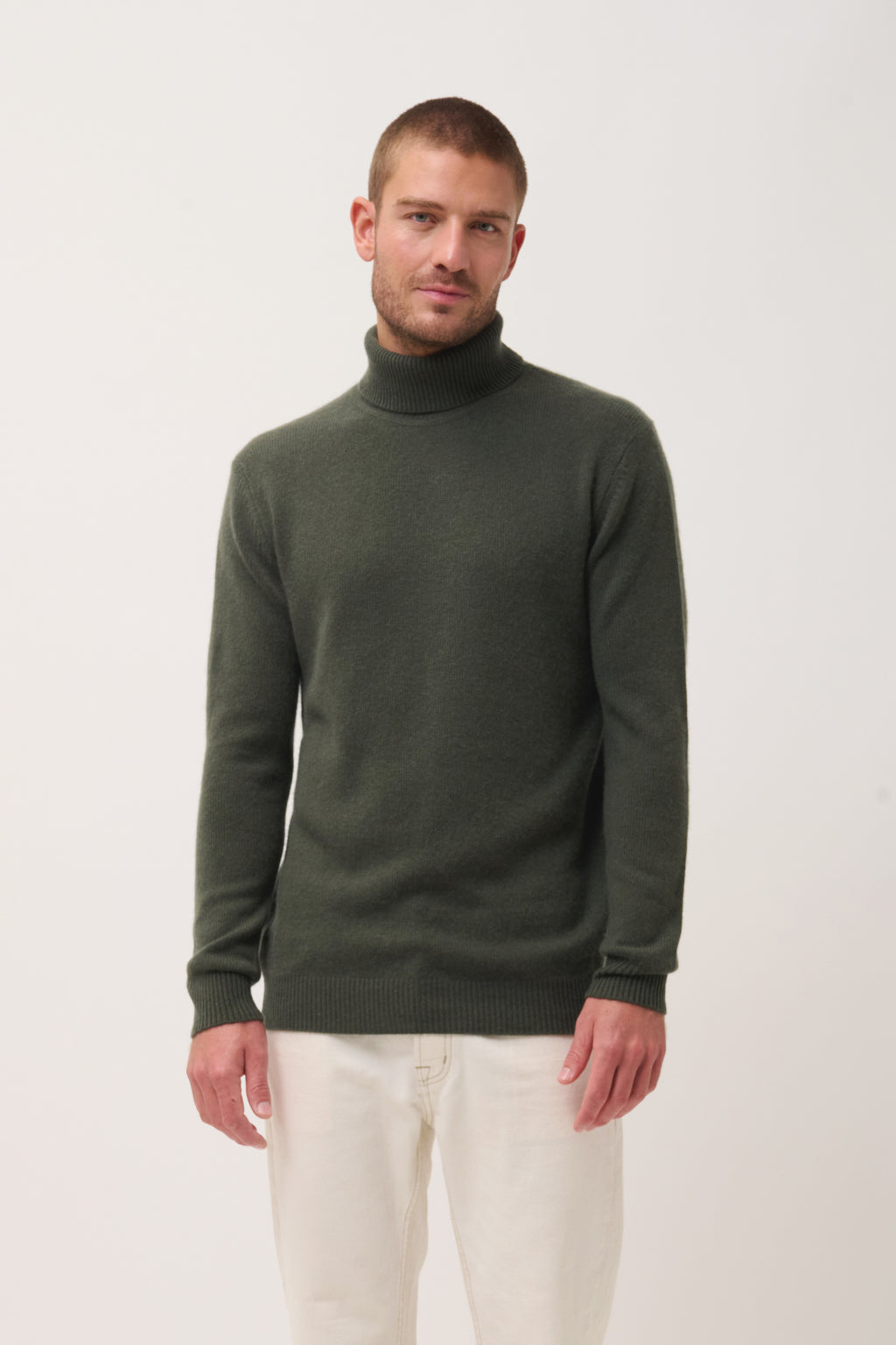 Just Cashmere - Pull Col Roulé 4 Fils - Sacha - Kaki