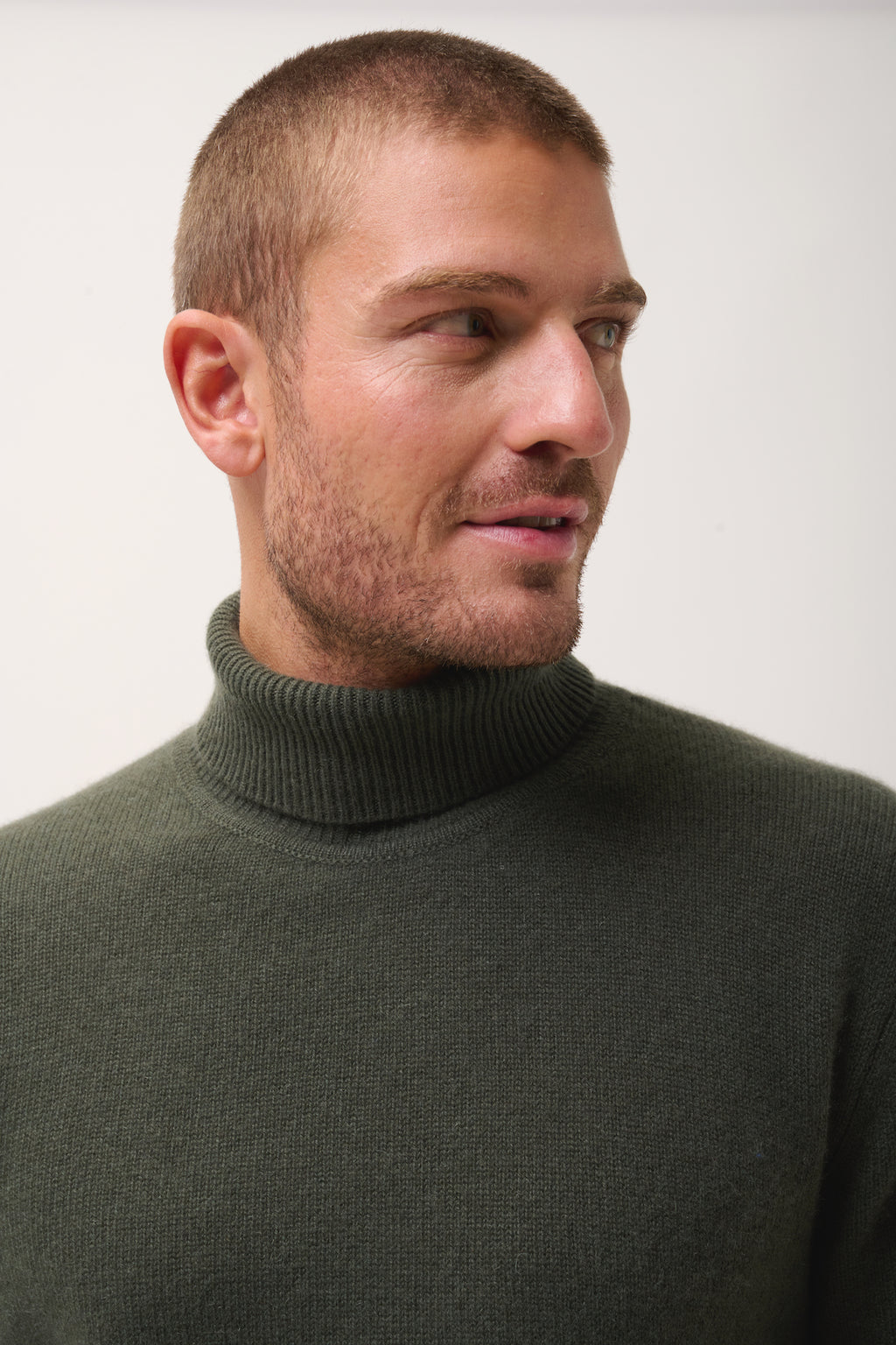 Just Cashmere - Pull Col Roulé 4 Fils - Sacha - Kaki