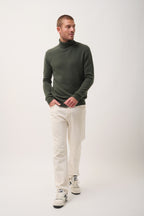Just Cashmere - Pull Col Roulé 4 Fils - Sacha - Kaki