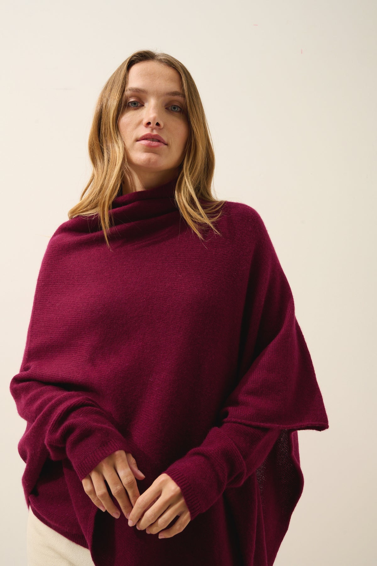 Poncho 4 Hilos - Ashley - Burdeos