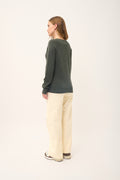 V-Neck Jumper - Phoebe - Marl Khaki