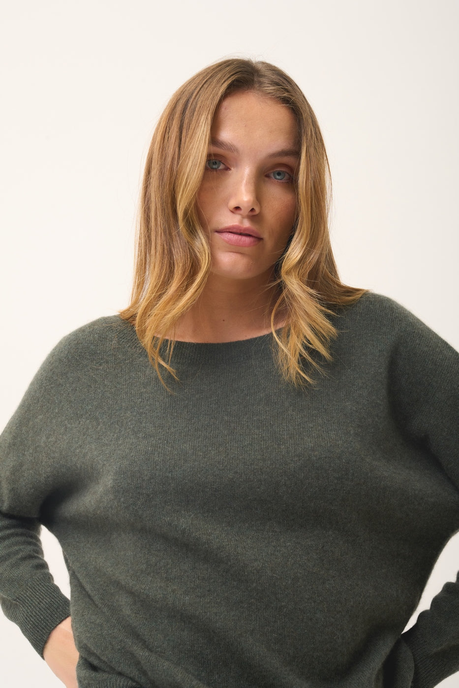 Pull Chauve Souris - Rebecca - Kaki Chiné