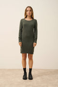 Robe Col Rond - Susan - Kaki Chiné