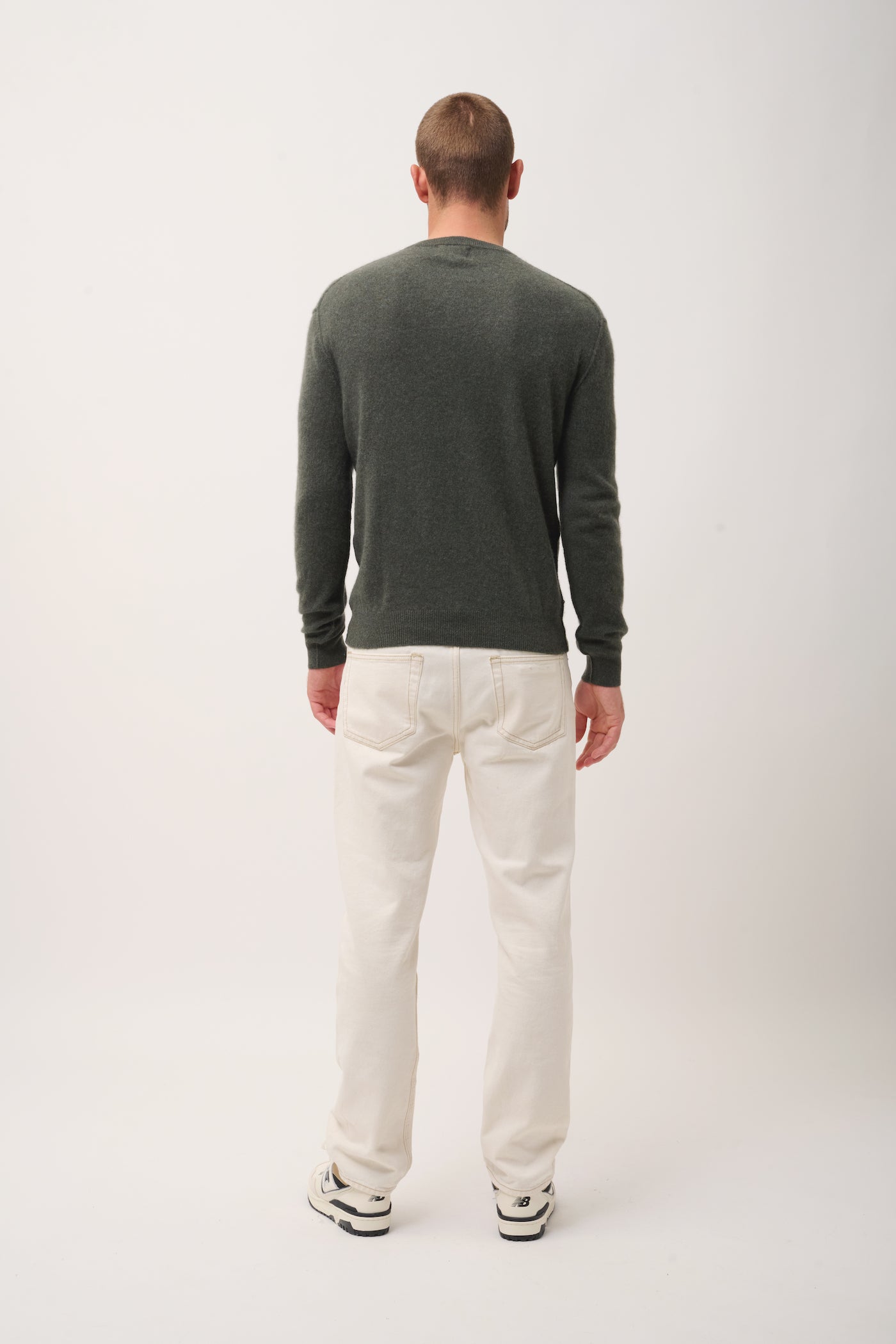 Pull Col Rond - Noe - Kaki Chiné