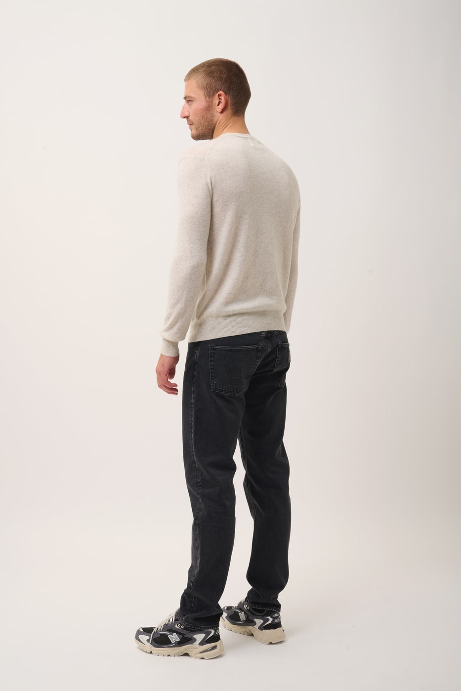 Pull Col Rond - Howard - Gris Perle Chiné
