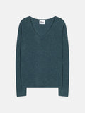 V-Neck Jumper - Joan - Duck Egg Marl