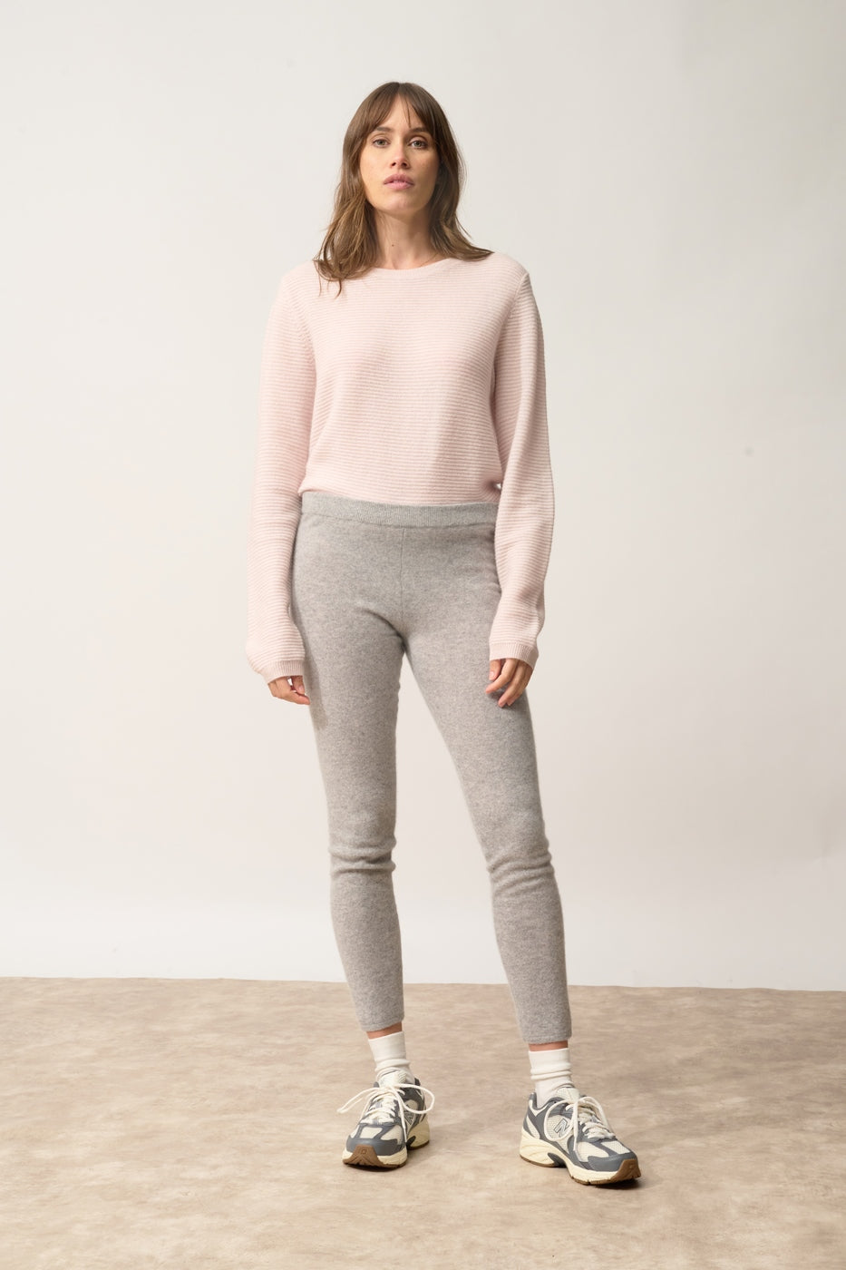 Legging-Agathe-100% Cachemire, 2 Fils-Nuage Chiné-Femme