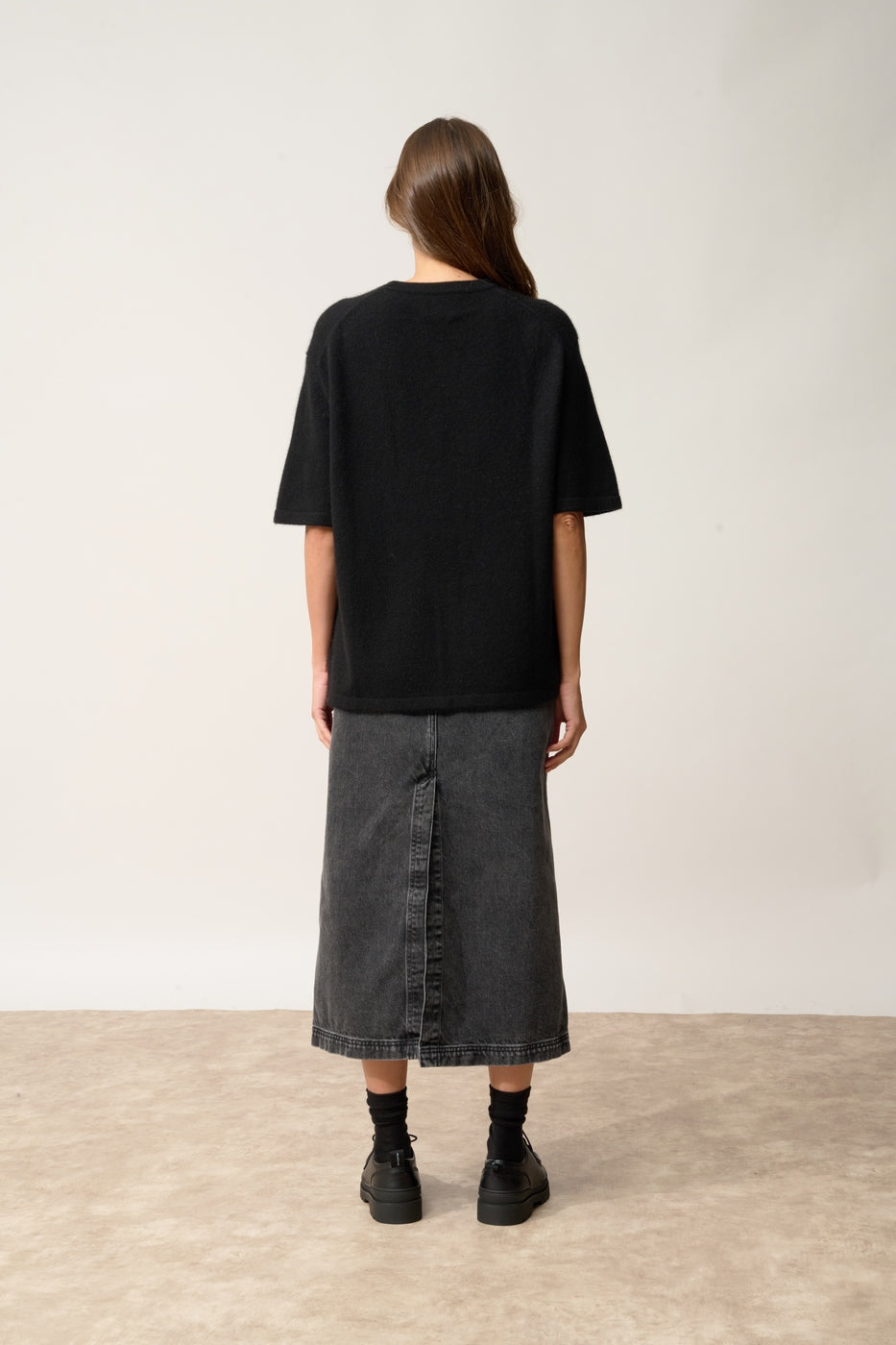 T-Shirt Col Rond 4 Fils - Carla - Noir