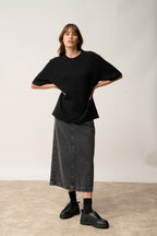 T-Shirt Col Rond 4 Fils - Carla - Noir