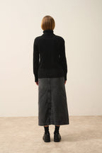 Just Cashmere - Pull Col Roulé Estelle - 100% Cachemire 4 Fils - Noir - Femme