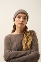 4-Ply Beanie - Ember - Mottled Taupe