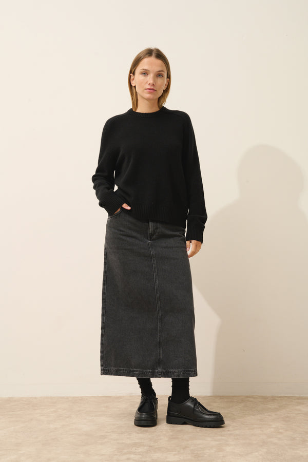 Jersey Cuello Redondo 4 Hilos - Lavinia - Negro