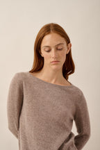 Pull Col Bateau - Grace - Caribou Chiné