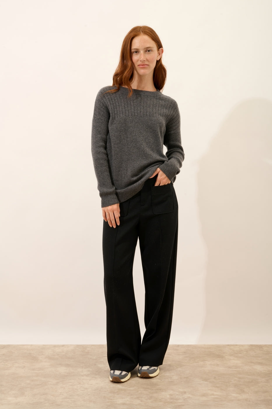 Pull Col Rond - Daria - Anthracite Chiné