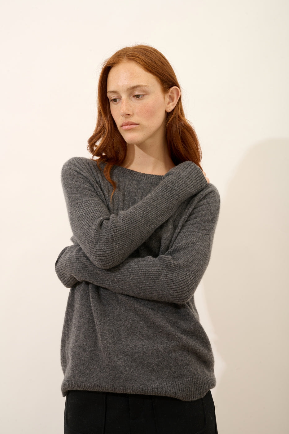 Jersey Cuello Redondo - Daria - Antracita Jaspeada