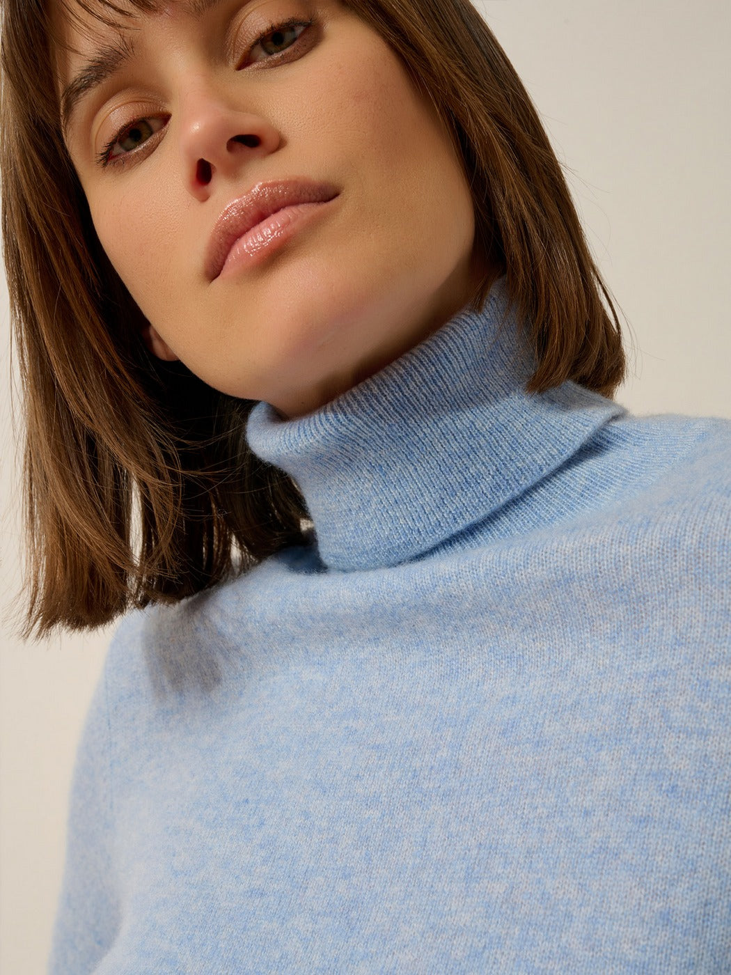 Jersey Cuello Alto - Ava - Azul Cielo Jaspeado
