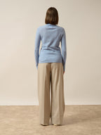 Jersey Cuello Alto - Ava - Azul Cielo Jaspeado