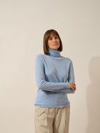 Jersey Cuello Alto - Ava - Azul Cielo Jaspeado