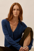 Cárdigan Cuello en V - Norma - Ocean Chiné