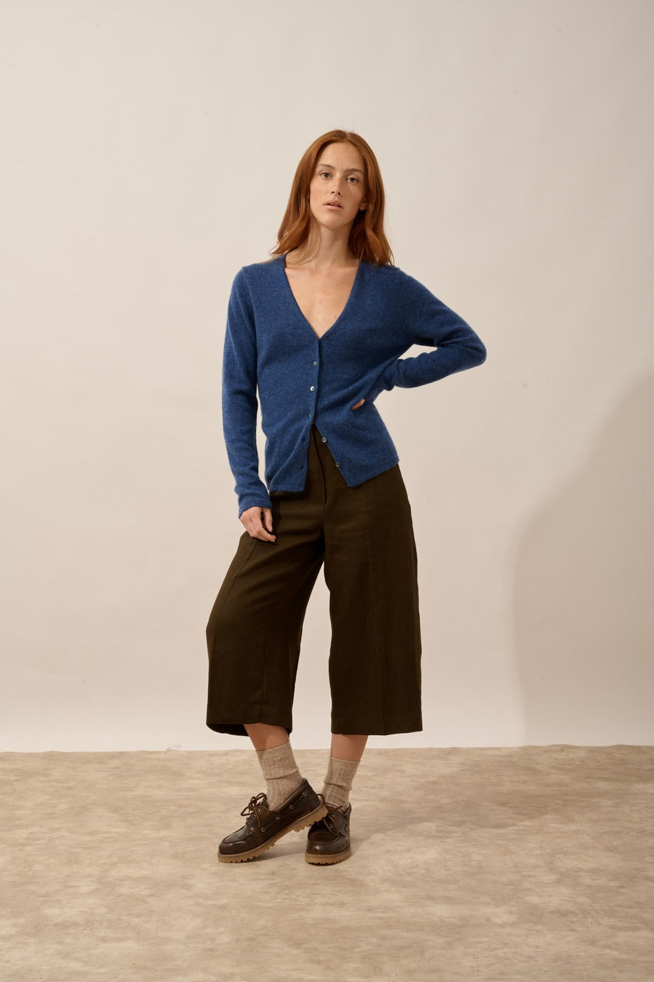 Cárdigan Cuello en V - Norma - Ocean Chiné