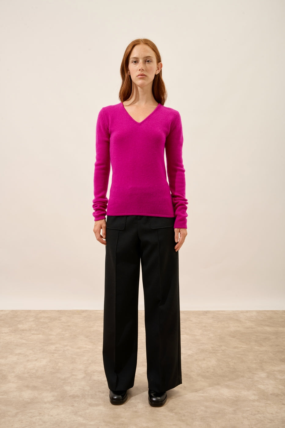 Pull Col V 4 Fils - Abby - Violine