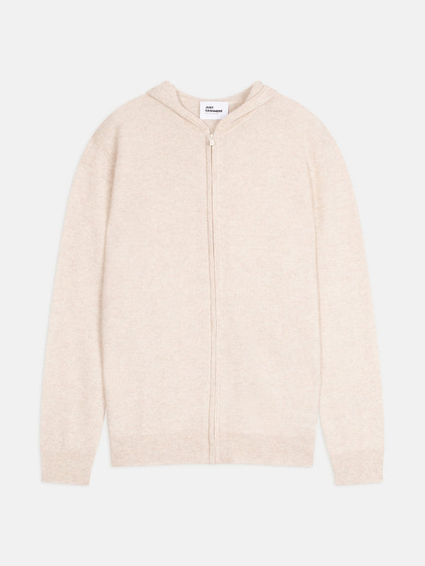 Gilet Zippé Capuche - Elliot - Beige Chiné