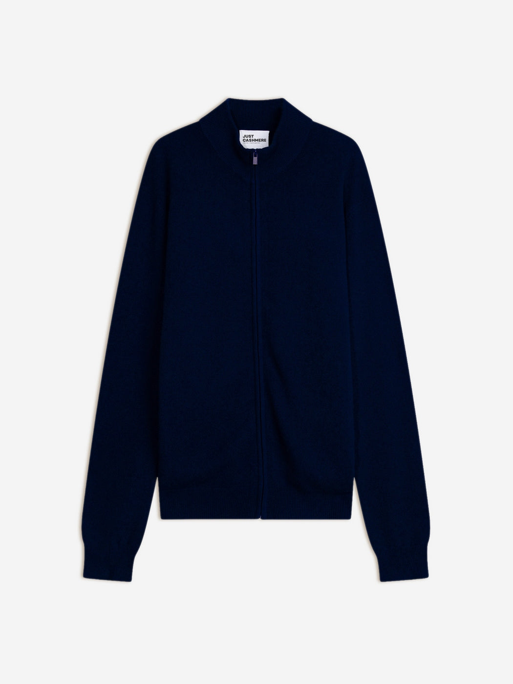 Zip-Up High-Neck Cardigan - Lilou - Navy