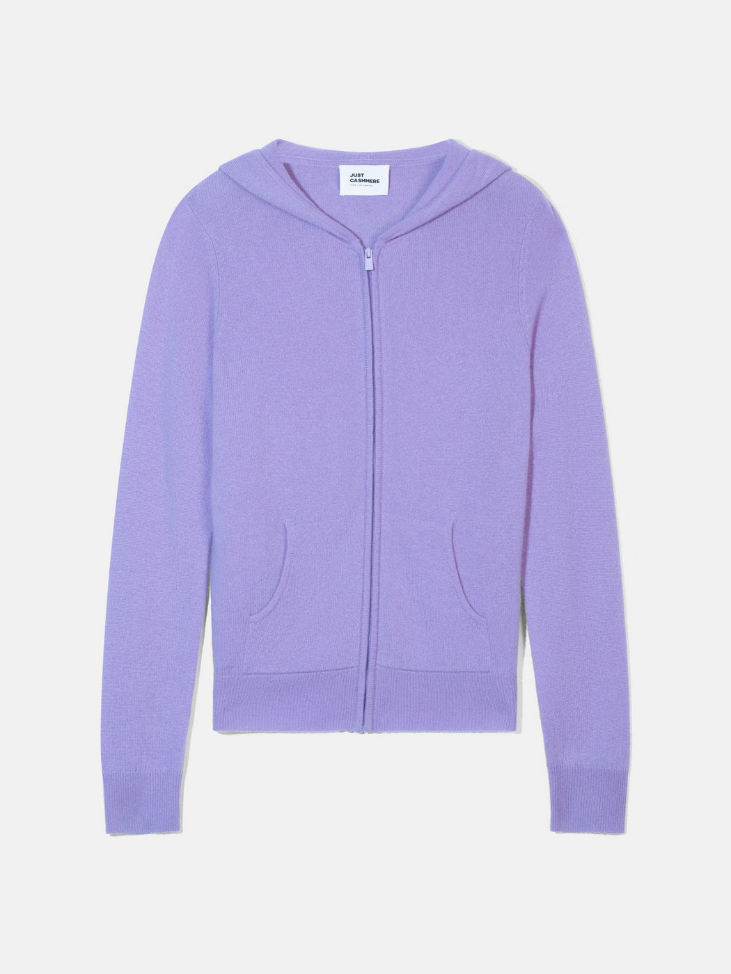 Chaqueta de punto con cremallera y capucha - Debbie - Lavanda