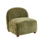 Judy - Armchairs - Chenille Fabric - Green Walnut-Stained Ball Feet