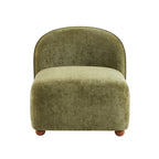Judy - Armchairs - Chenille Fabric - Green Walnut-Stained Ball Feet