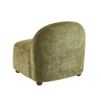 Judy - Armchairs - Chenille Fabric - Green Walnut-Stained Ball Feet