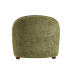 Judy - Armchairs - Chenille Fabric - Green Walnut-Stained Ball Feet