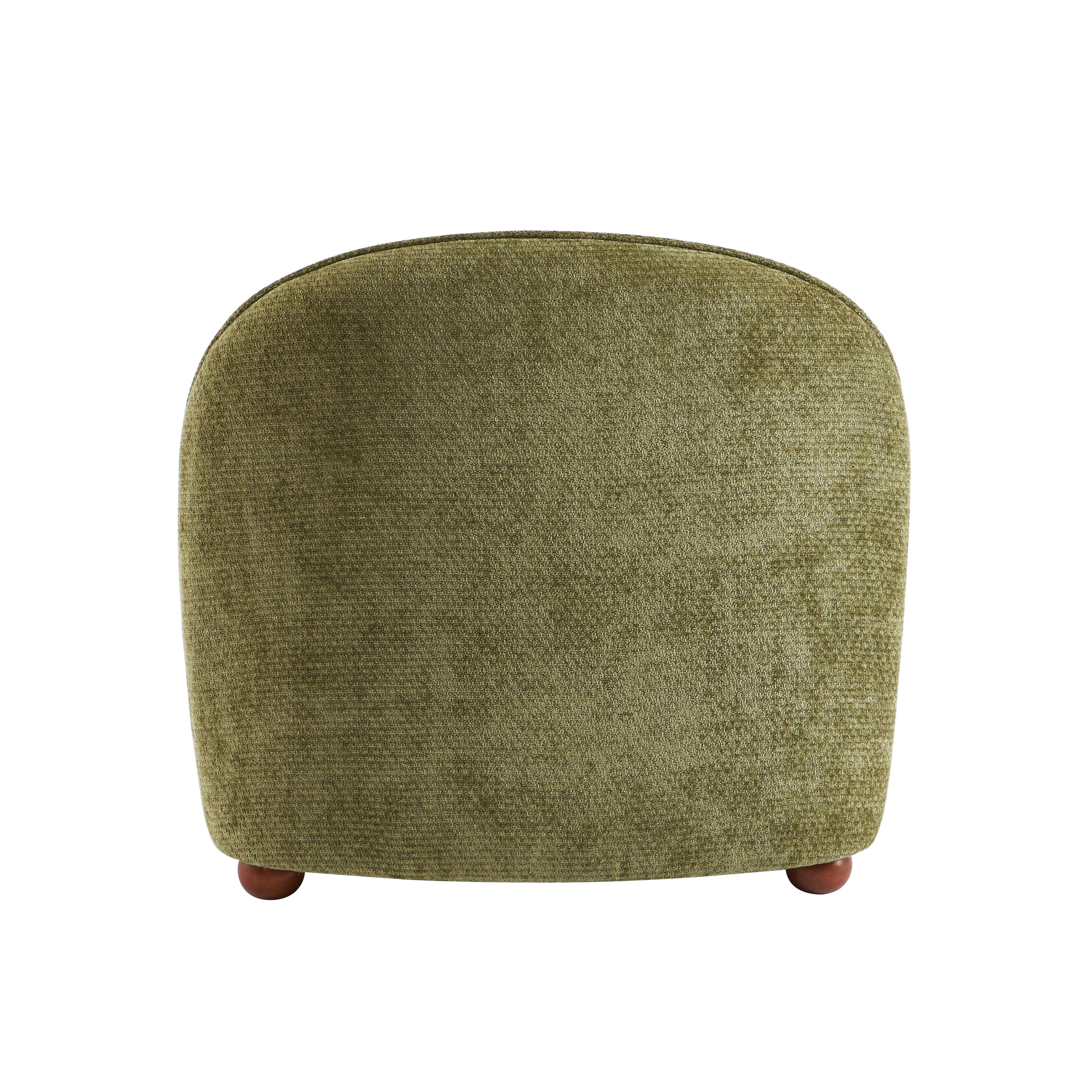 Judy - Armchairs - Chenille Fabric - Green Walnut-Stained Ball Feet