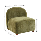 Judy - Armchairs - Chenille Fabric - Green Walnut-Stained Ball Feet