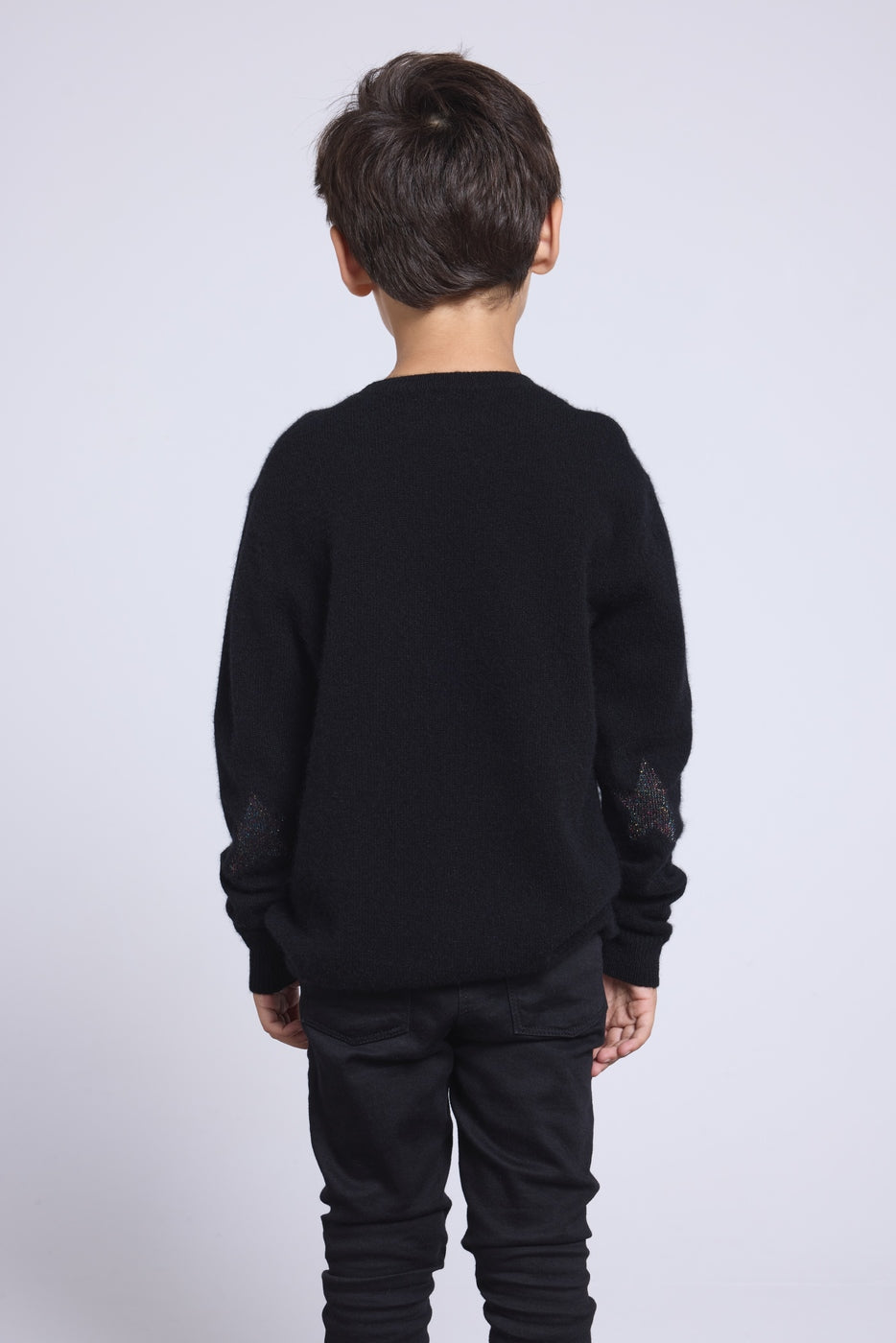Pull Col Rond Etoile Coude Judy - Noir Multicolor Lurex - Enfant