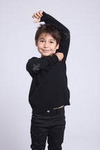 Pull Col Rond Etoile Coude Judy - Noir Multicolor Lurex - Enfant