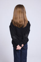 Pull Col Rond Etoile Coude Judy - Noir Multicolor Lurex - Enfant