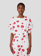 Pullover Harlem aus Fleece mit Mohnblumen-Print