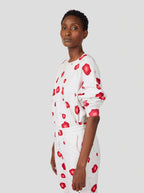 Pullover Harlem aus Fleece mit Mohnblumen-Print