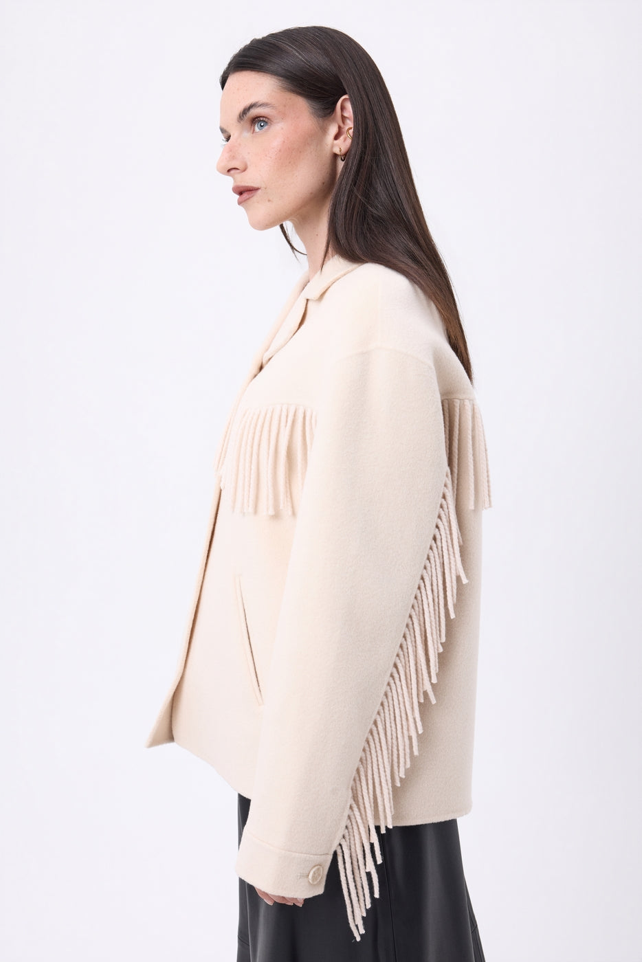 Veste À Franges June - Beige - Femme