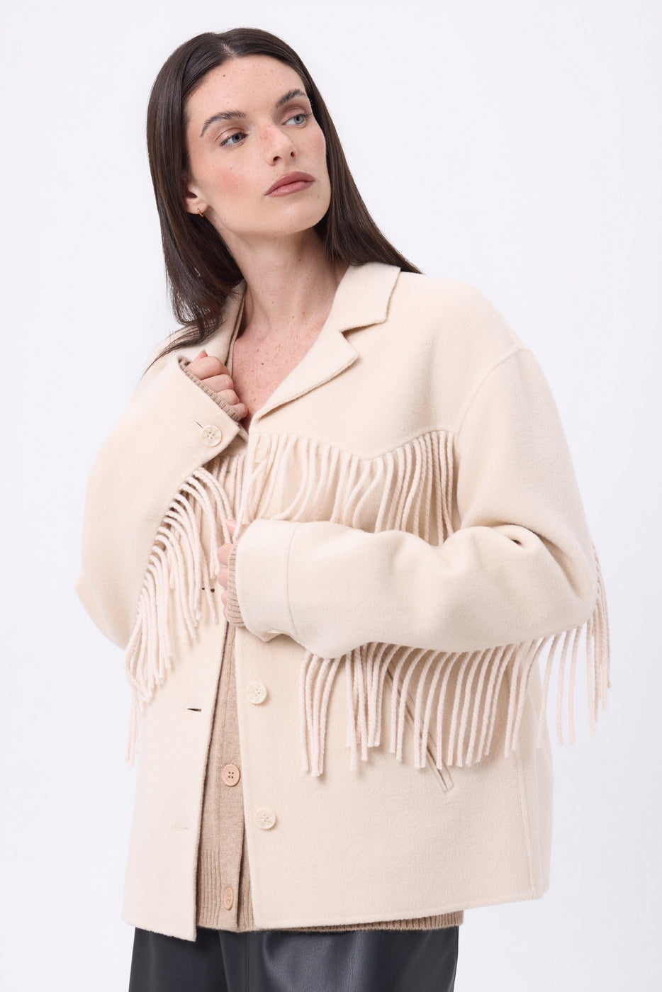 Veste À Franges June - Beige - Femme