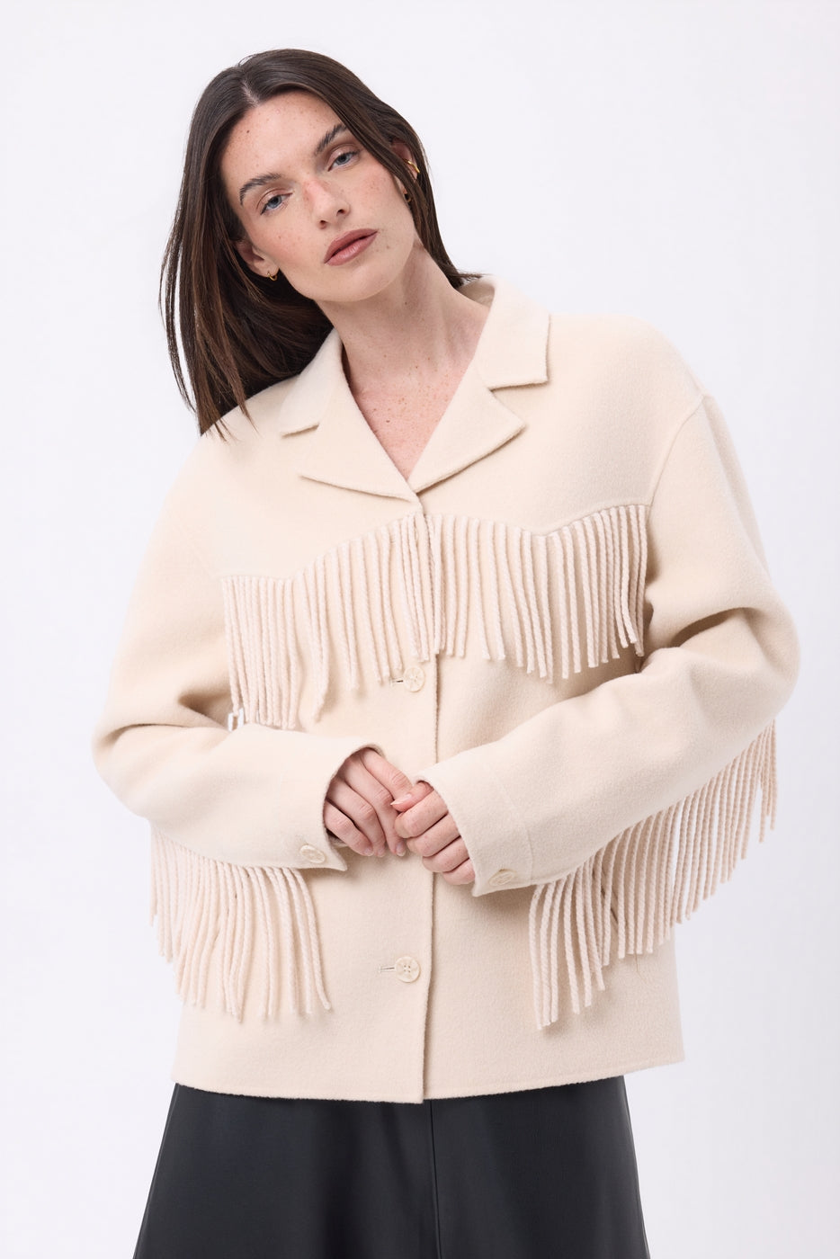 Veste À Franges June - Beige - Femme