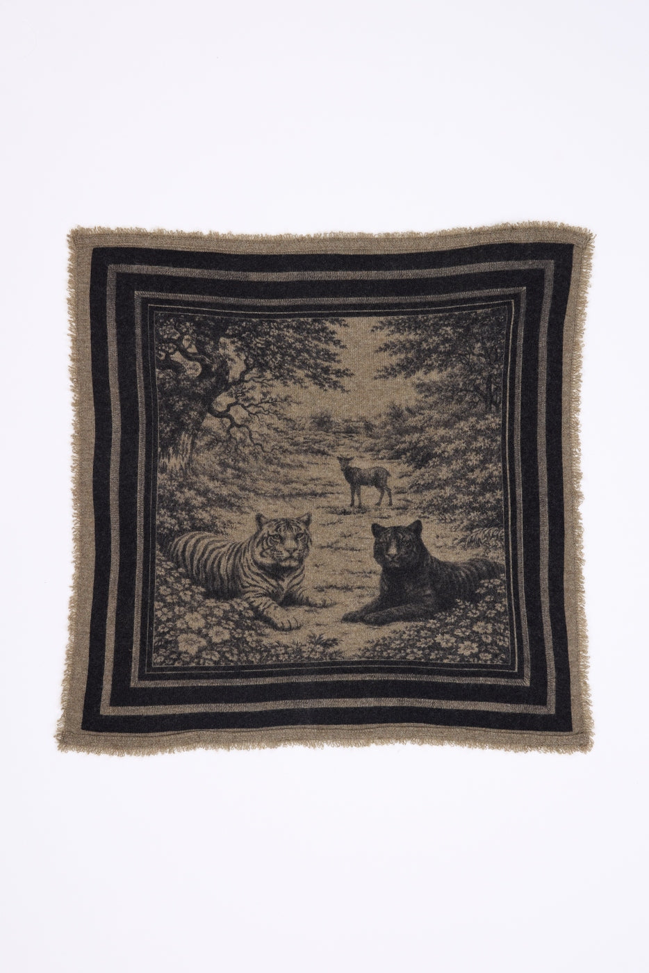 Bandana Piccola Jungle - Kaki Melange - Donna - 100% Cachemire