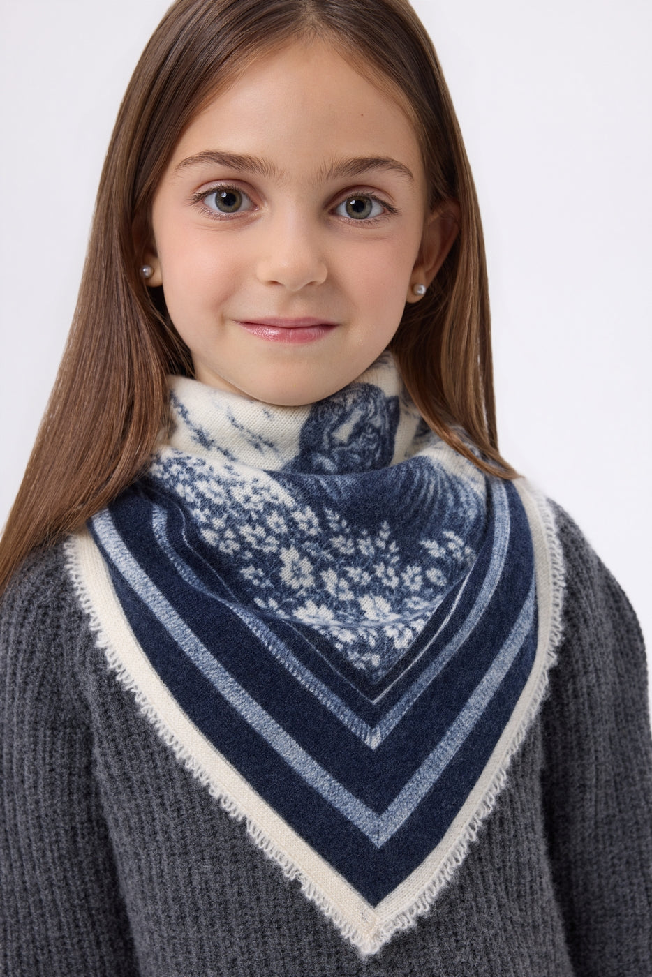 Piccolo Bandana Jungle - Blu Navy - Bambino - 100% Cashmere